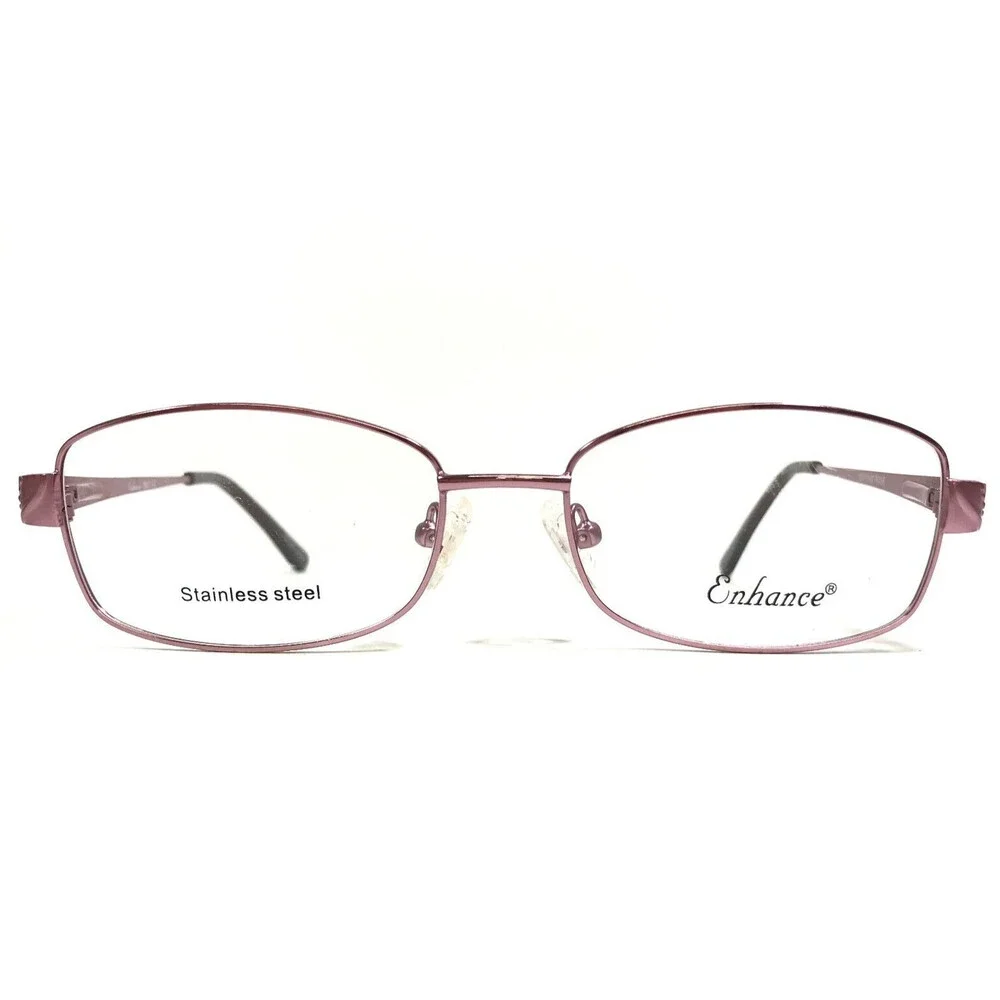 Enhance Eyeglasses Frames 3870 ROSE Rose Gold Rectangular Wire Rim 53-17-140